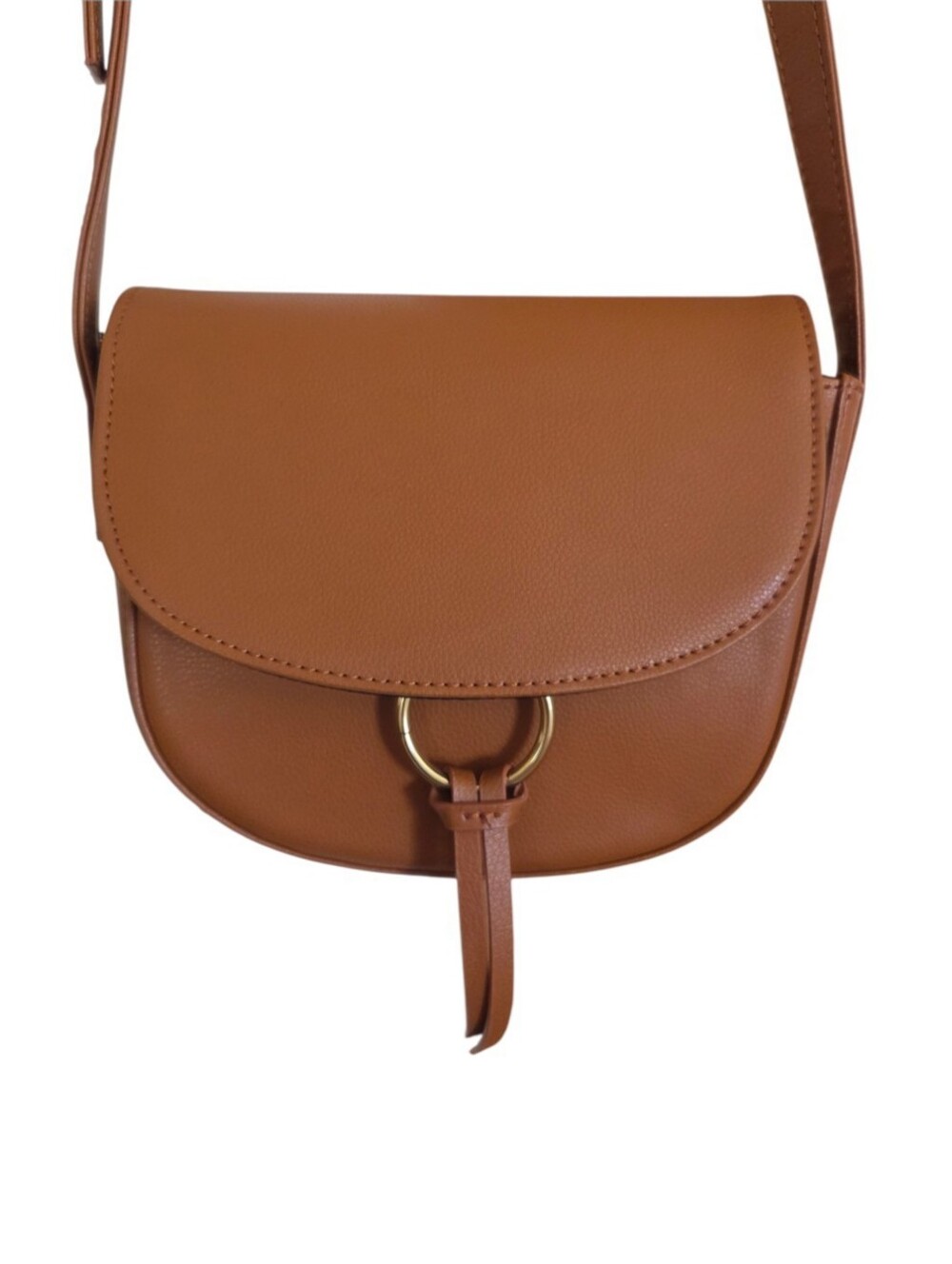 JJ Winters Ivy Versatile Tan Leather Saddle Crossbody Handbag Bag